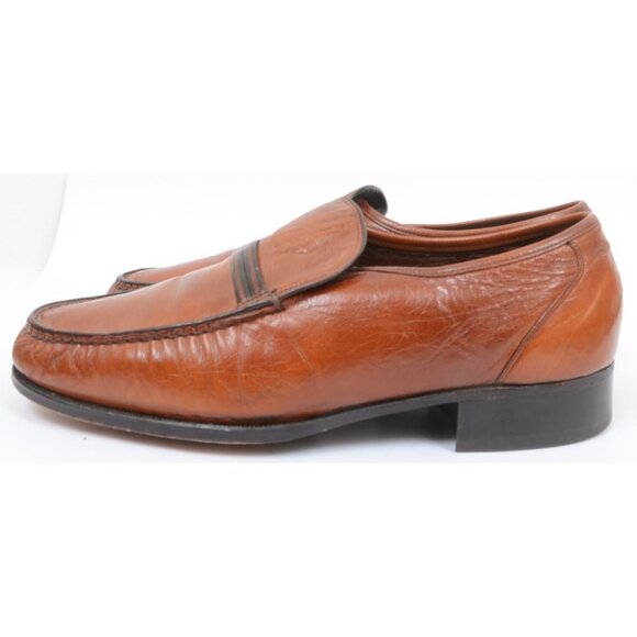 Florsheim Shoe Imperial Quality Mens 9E Cognac Leather Loafer Preppy Academia main image 8